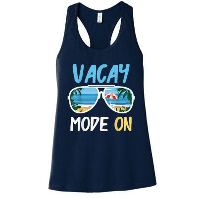 Cute Funny Vacay Mode On Summer Family Vacation Women's Racerback Tank