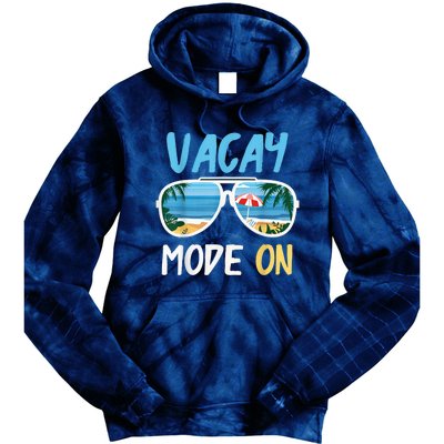 Cute Funny Vacay Mode On Summer Family Vacation Tie Dye Hoodie