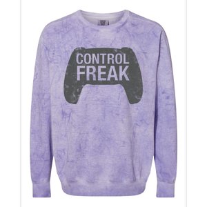 Control Freak Video Game Console Controller Funny Gift Funny Gamer Gift Colorblast Crewneck Sweatshirt