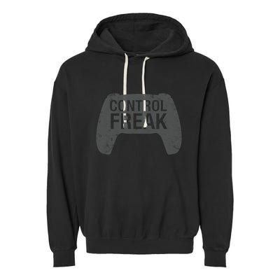 Control Freak Video Game Console Controller Funny Gift Funny Gamer Gift Garment-Dyed Fleece Hoodie