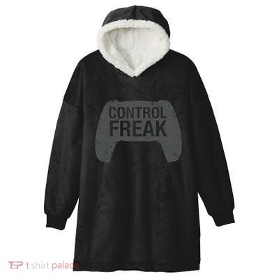 Control Freak Video Game Console Controller Funny Gift Funny Gamer Gift Hooded Wearable Blanket