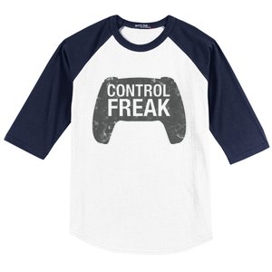 Control Freak Video Game Console Controller Funny Gift Funny Gamer Gift Baseball Sleeve Shirt