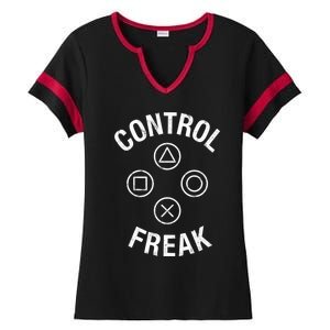 Control Freak Video Game Console Controller Buttons Cute Gift Gamer Funny Gift Ladies Halftime Notch Neck Tee