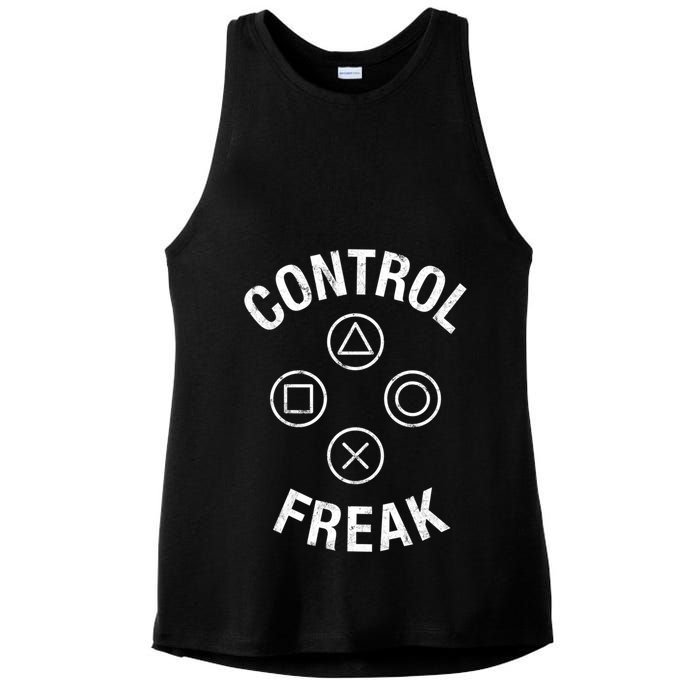 Control Freak Video Game Console Controller Buttons Cute Gift Gamer Funny Gift Ladies PosiCharge Tri-Blend Wicking Tank