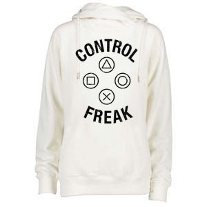 Control Freak Video Game Console Controller Buttons Cute Gift Gamer Funny Gift Womens Funnel Neck Pullover Hood