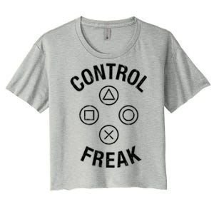 Control Freak Video Game Console Controller Buttons Cute Gift Gamer Funny Gift Women's Crop Top Tee