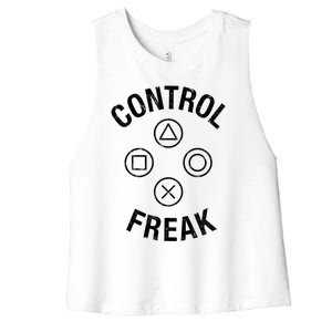 Control Freak Video Game Console Controller Buttons Cute Gift Gamer Funny Gift Women's Racerback Cropped Tank