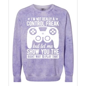 Control Freak Video Game Player Gaming Gamer Pc Console Geek Gift Colorblast Crewneck Sweatshirt