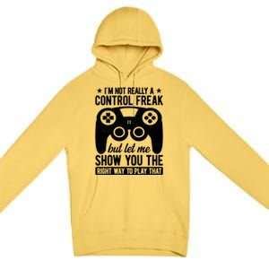 Control Freak Video Game Player Gaming Gamer Pc Console Geek Gift Premium Pullover Hoodie