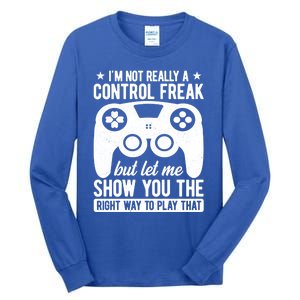 Control Freak Video Game Player Gaming Gamer Pc Console Geek Gift Tall Long Sleeve T-Shirt