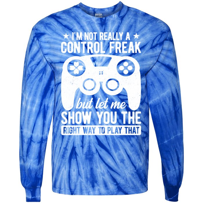 Control Freak Video Game Player Gaming Gamer Pc Console Geek Gift Tie-Dye Long Sleeve Shirt