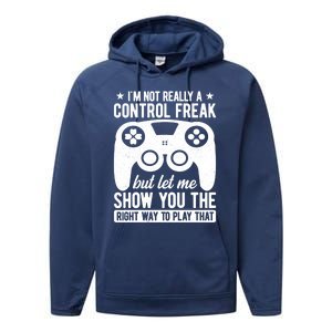 Control Freak Video Game Player Gaming Gamer Pc Console Geek Gift Performance Fleece Hoodie