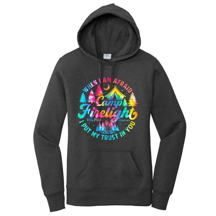 Camp Firelight Vacation Bible School Vbs 2024 Christian Camp Women's Pullover Hoodie