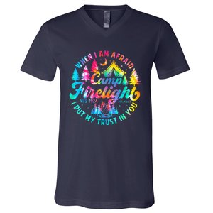 Camp Firelight Vacation Bible School Vbs 2024 Christian Camp V-Neck T-Shirt