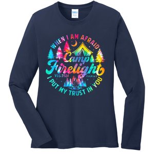 Camp Firelight Vacation Bible School Vbs 2024 Christian Camp Ladies Long Sleeve Shirt