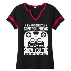 Control Freak Video Game Player Gaming Gamer Pc Console Geek Great Gift Ladies Halftime Notch Neck Tee