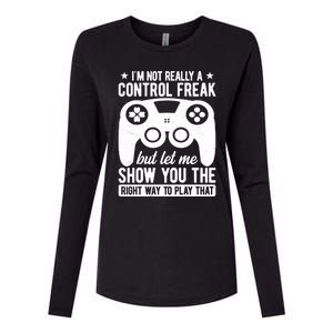 Control Freak Video Game Player Gaming Gamer Pc Console Geek Great Gift Womens Cotton Relaxed Long Sleeve T-Shirt