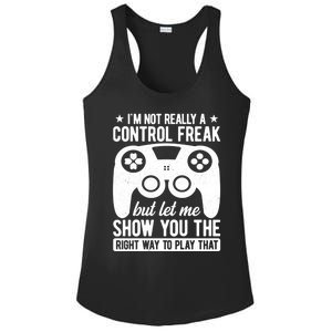 Control Freak Video Game Player Gaming Gamer Pc Console Geek Great Gift Ladies PosiCharge Competitor Racerback Tank