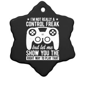 Control Freak Video Game Player Gaming Gamer Pc Console Geek Great Gift Ceramic Star Ornament