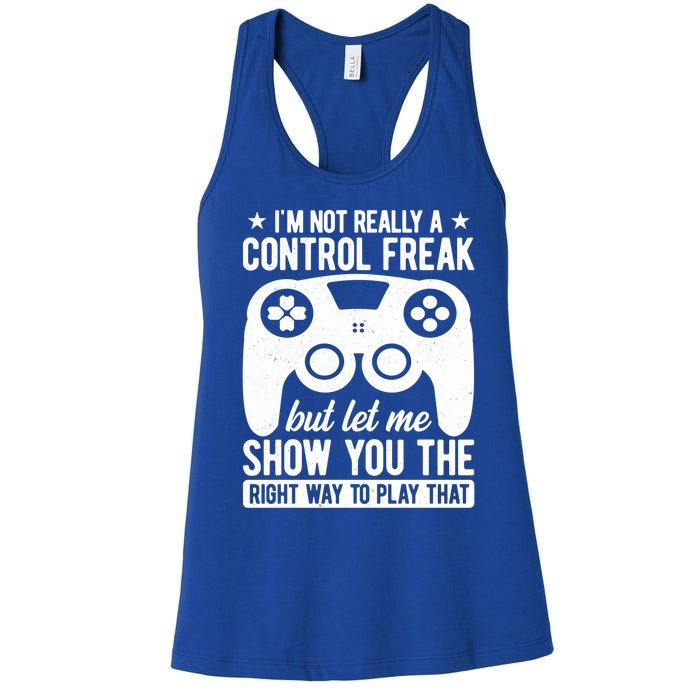 Control Freak Video Game Player Gaming Gamer Pc Console Geek Great Gift Women's Racerback Tank