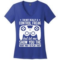 Control Freak Video Game Player Gaming Gamer Pc Console Geek Great Gift Women's V-Neck T-Shirt