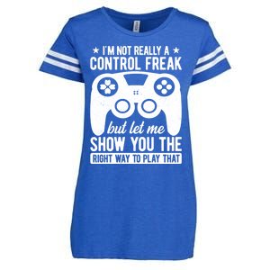 Control Freak Video Game Player Gaming Gamer Pc Console Geek Great Gift Enza Ladies Jersey Football T-Shirt