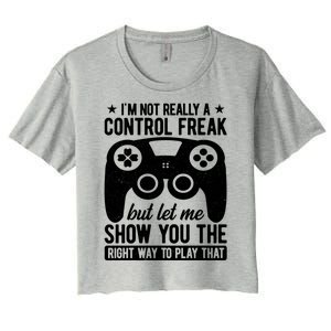 Control Freak Video Game Player Gaming Gamer Pc Console Geek Great Gift Women's Crop Top Tee