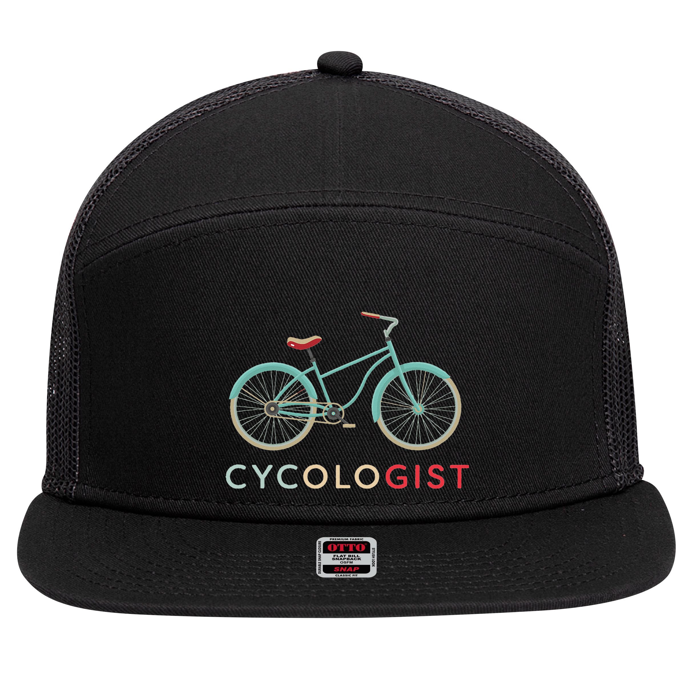 Cycologist Funny Vintage Bicycle Design Bike Cyclists Gift 7 Panel Mesh Trucker Snapback Hat