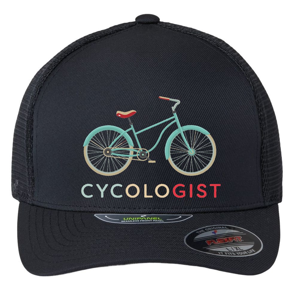 Cycologist Funny Vintage Bicycle Design Bike Cyclists Gift Flexfit Unipanel Trucker Cap