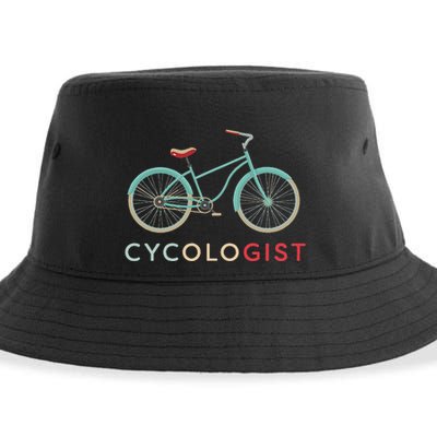 Cycologist Funny Vintage Bicycle Design Bike Cyclists Gift Sustainable Bucket Hat
