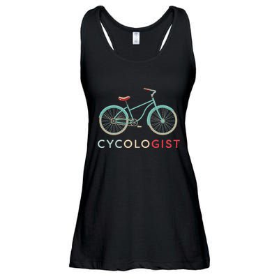 Cycologist Funny Vintage Bicycle Design Bike Cyclists Gift Ladies Essential Flowy Tank