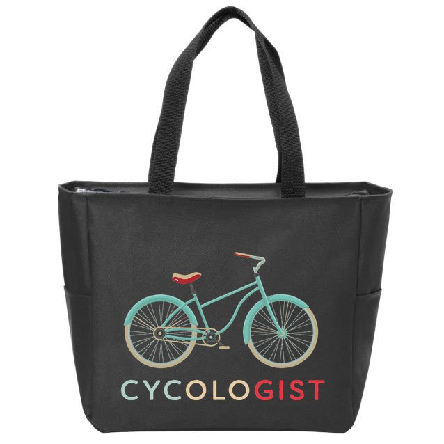 Cycologist Funny Vintage Bicycle Design Bike Cyclists Gift Zip Tote Bag