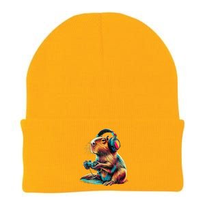 Capybara Funny Video Games Capybara Gift Knit Cap Winter Beanie