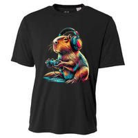 Capybara Funny Video Games Capybara Gift Cooling Performance Crew T-Shirt