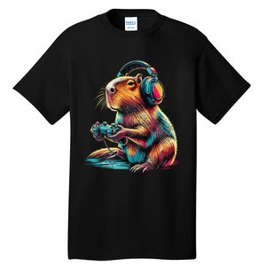 Capybara Funny Video Games Capybara Gift Tall T-Shirt