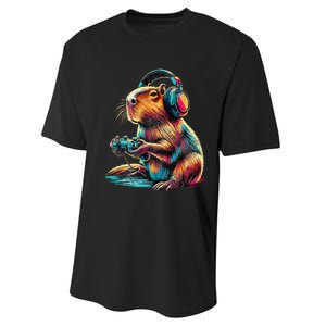 Capybara Funny Video Games Capybara Gift Performance Sprint T-Shirt