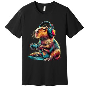 Capybara Funny Video Games Capybara Gift Premium T-Shirt