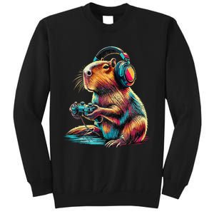 Capybara Funny Video Games Capybara Gift Tall Sweatshirt