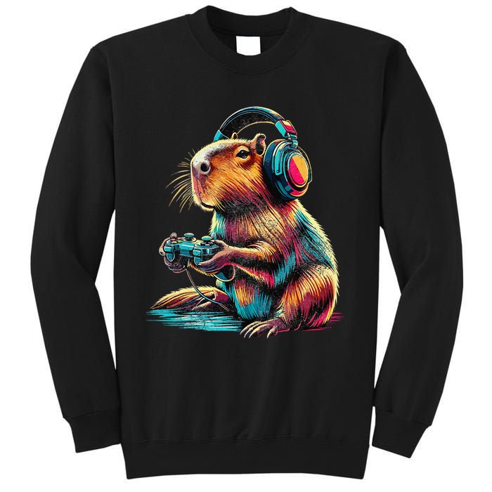 Capybara Funny Video Games Capybara Gift Tall Sweatshirt