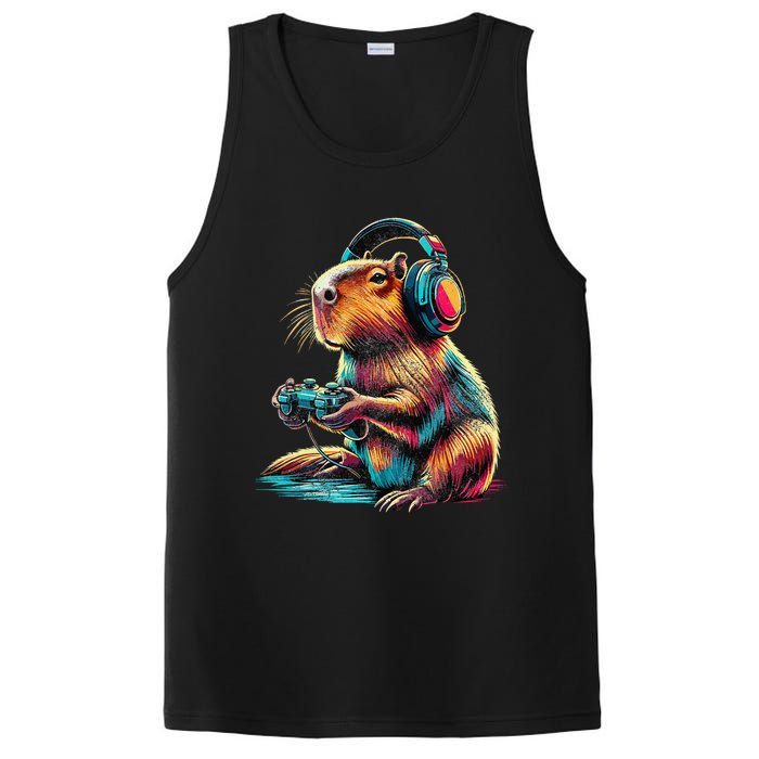 Capybara Funny Video Games Capybara Gift PosiCharge Competitor Tank