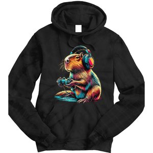 Capybara Funny Video Games Capybara Gift Tie Dye Hoodie