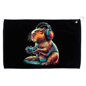 Capybara Funny Video Games Capybara Gift Grommeted Golf Towel