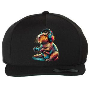 Capybara Funny Video Games Capybara Gift Wool Snapback Cap