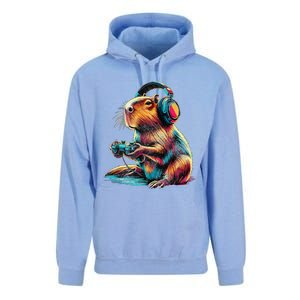 Capybara Funny Video Games Capybara Gift Unisex Surf Hoodie