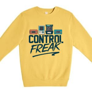 Control Freak Video Game Player Gaming Gamer Pc Console Geek Great Gift Premium Crewneck Sweatshirt