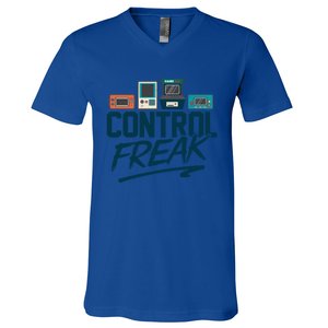 Control Freak Video Game Player Gaming Gamer Pc Console Geek Great Gift V-Neck T-Shirt