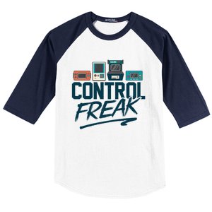 Control Freak Video Game Player Gaming Gamer Pc Console Geek Great Gift Baseball Sleeve Shirt