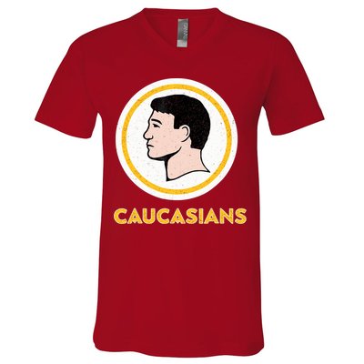 Caucasians Funny Vintage Caucasians Pride Tee V-Neck T-Shirt