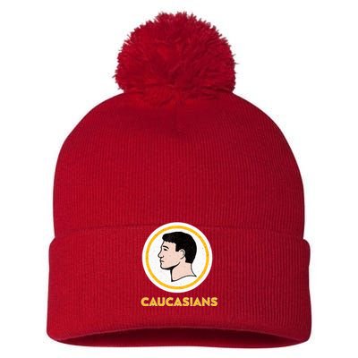 Caucasians Funny Vintage Caucasians Pride Tee Pom Pom 12in Knit Beanie