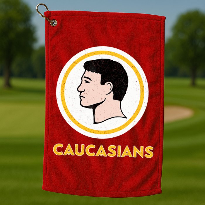 Caucasians Funny Vintage Caucasians Pride Tee Golf Towel
